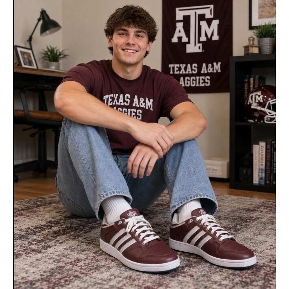 Adidas Centennial RM Texas A&M Aggies Sneakers Mens 15 Red White Leather NEW